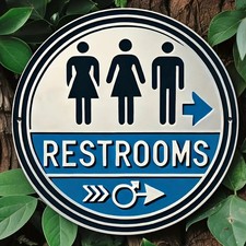 Vintage Restroom Tin Metal Signs Home D cor Round Aluminum Wall Art for Office R