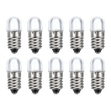 9V/0.06A E10 Mini LED Bulbs, 10Pcs Miniature Screw Bulbs Warm White