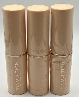 3 pack  MAKEUP REVOLUTION FAST BASE STICK FOUNDATION F14 - 0.21 EA NEW & SEALED