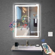 M LTMIRROR 24x32 Lighted Bathroom Mirror with Bluetooth Speaker - Smart LED