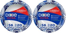 Dixie Ultra, Large Paper Bowls, 20 Oz, 56 Count Pack of 2 , Indigo/White