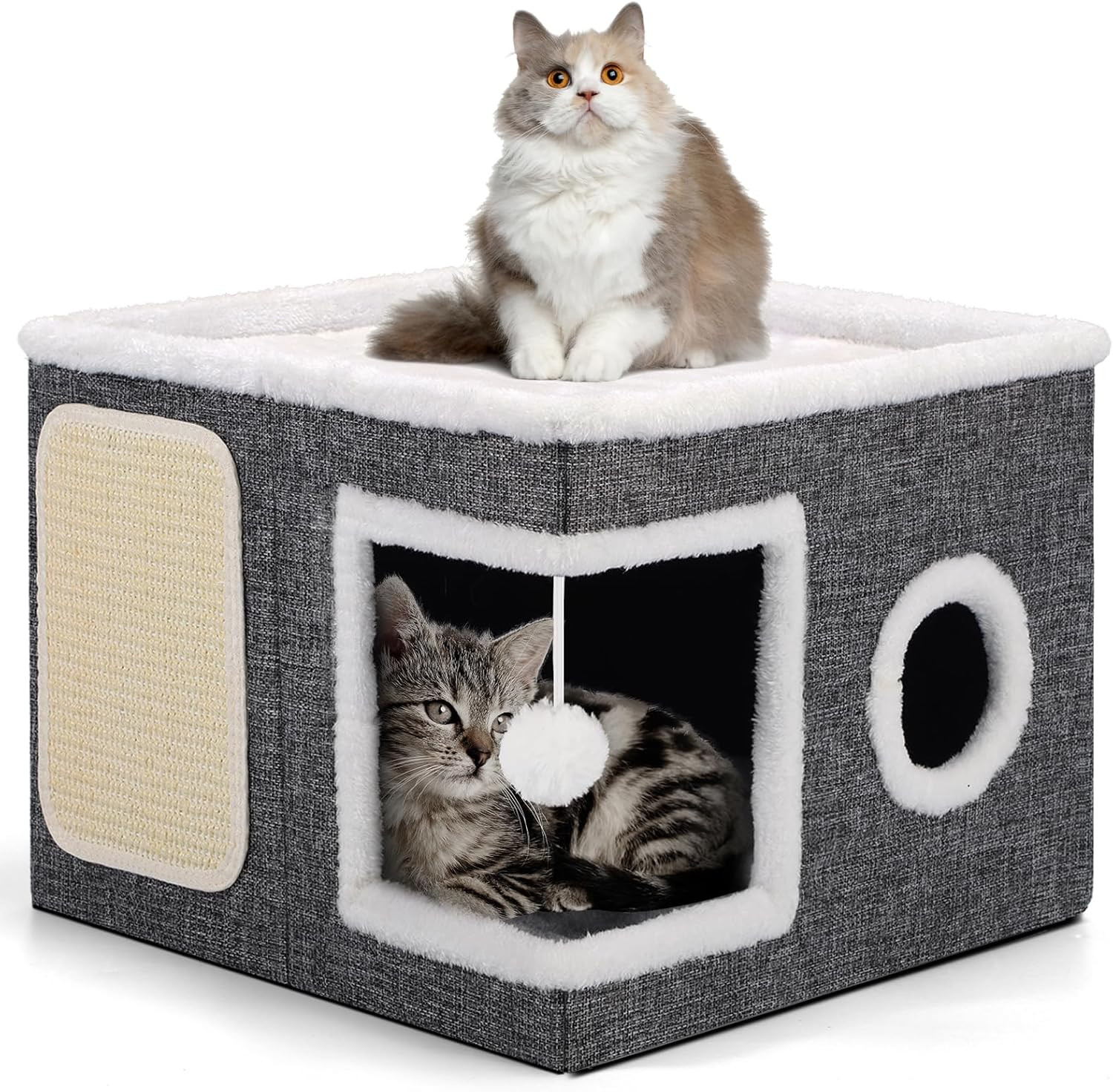 Cuccia a Grotta per Gatti XL 43x43x32cm | Letto Morbido Interno