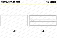 Glyco Kurbelwellenlager H098/5 0.25Mm FüR Dacia Mitsubishi Passend FüR Nissan
