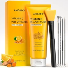 Turmeric Vitamin C Peel Off Mask – Blackhead Remover & Brightening Face Mask