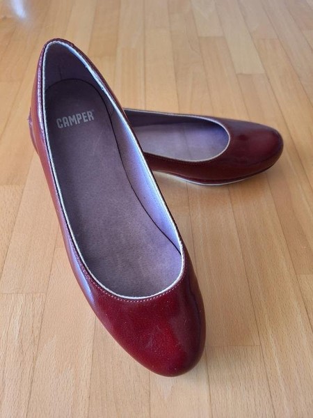 Women Camper Heels Red Leather 35.5