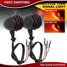 2PCS Motorcycle Stop Brake Running Turn Signal Indicator Red For Harley Honda