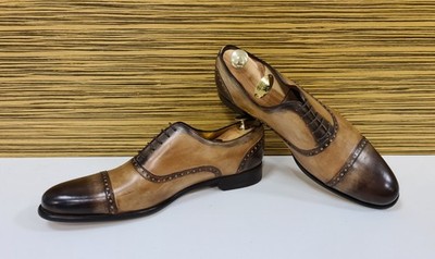 Paul Evans Oxford Budapester Halbschuhe Leder Schuhe Gr. 9 = 43 NEU