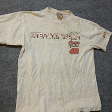 Vintage Sterling Marlin Coors Light 40 NASCAR Shirt Mens Large White Graphic Tee