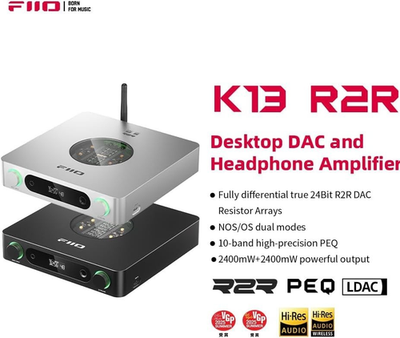 FiiO K13 R2R Desktop DAC & Headphone Amp, 24Bit DAC, Bluetooth