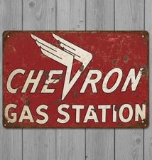 Chevron Gas Station 8 x 12 Vintage Novelty Metal Sign Made In USA