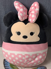 DISNEY Minnie Mouse Squishmallow Pink Polka Dot Bow Ears 10" Stuffed Animal Toy