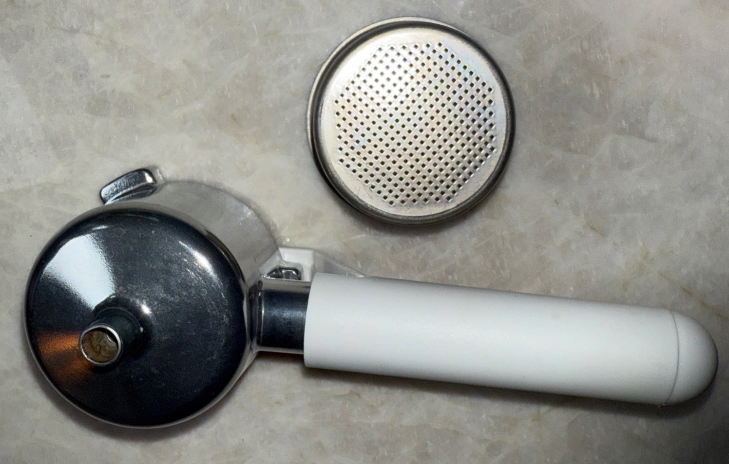 Krups Espresso 963A Coffee Maker Replacement Portafilter + Filter Basket - White