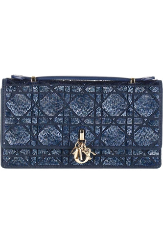 MINI POCHETTE EN PERLES ET SATIN BLEU CHRISTIAN DIOR MY DIOR
