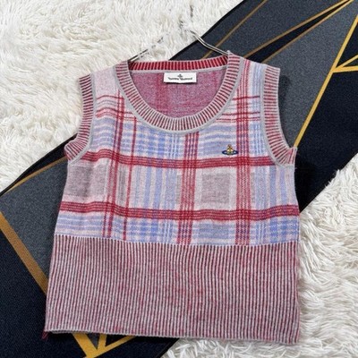 Good condition [Karina worn] Vivian orb embroidery knit vest L wool VV041