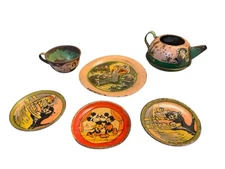 antique ohio art disney walt disney productions tea set pieces 1940s 