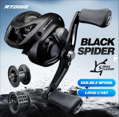 Bearking RTBlue Black Spider Baitcast Angelrolle Multirolle Linkshand LH 6+1 OVP