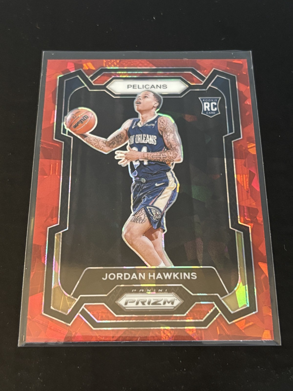 2023-24 Panini Prizm #130 Jordan Hawkins Prizms Red Ice