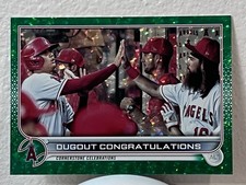 2022 Topps Series 2 Dugout Congratulations Ohtani Angels Green #416 /499