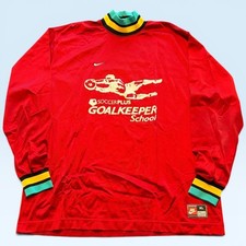 Vintage Nike Shirt Mens XL Red SoccerPlus Goalkeeper School Long Sleeve 90s USA
