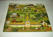 Charles Wysocki 1000 Pc Jigsaw Puzzle Uncle Jack's Topiary Tendencies Complete