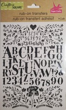 Crafter  s Square rub on transfers/black letters  numbers-1 sheet