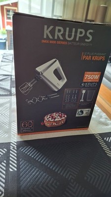 Krups 3 Mix 9000 Handmixer-Set 750 W 5 Stufen Weiß/Silber + Becher
