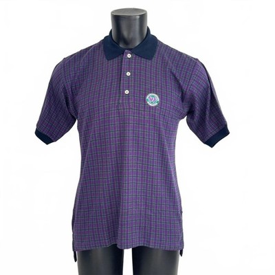 New Official Wimbledon AELTC Classic Green Purple Check Tennis Polo Size S Women