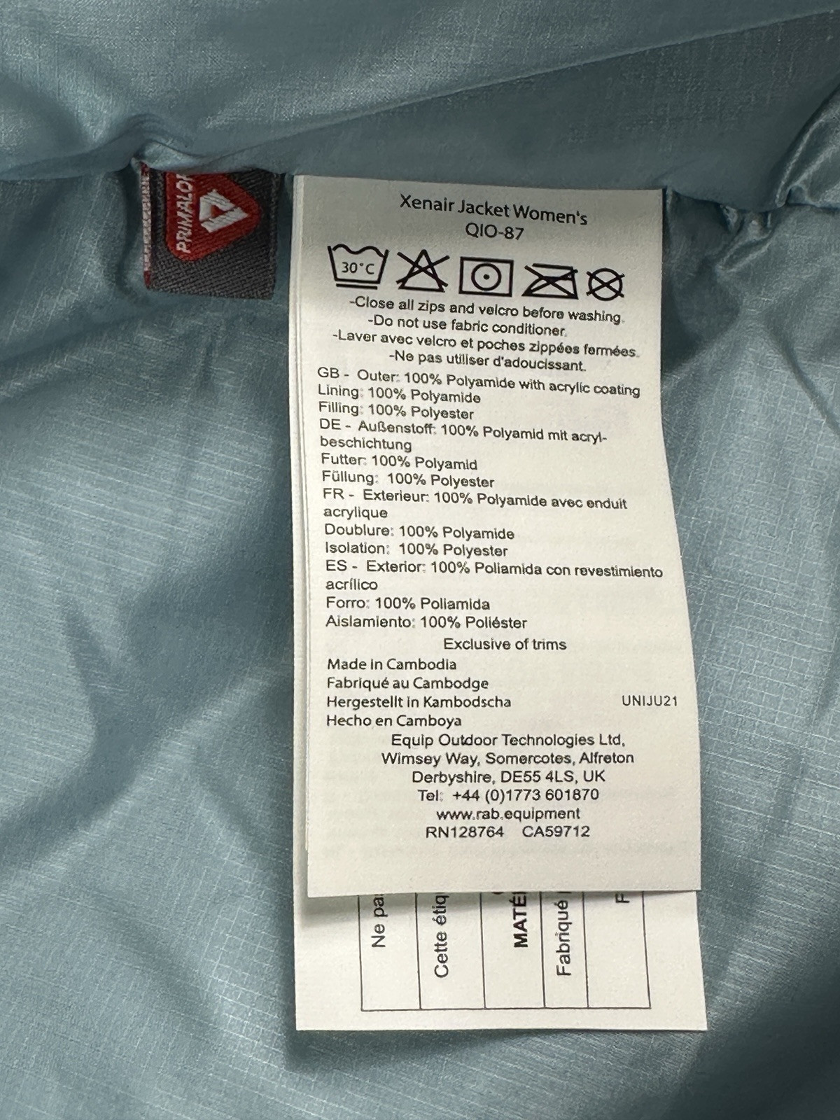Rab Xenair Alpine Jacket Womens XL Blue Pertex Quantum Air Hooded Full Zip NEW image 7