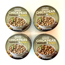 4 Packs Trader Joe's Greek Chickpeas with Parsley & Cumin 9.88 Oz Each