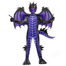 Spooktacular Creations Boys Purple Dragon Wings Tail Mask Set Halloween Costume