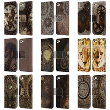 SIMONE GATTERWE STEAMPUNK LEATHER BOOK WALLET CASE FOR APPLE iPOD TOUCH MP3