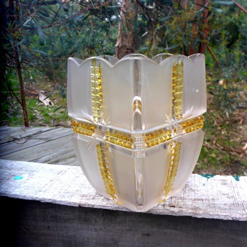 Beautiful ANTIQUE KLONDIKE GLASS VASE 14CM TALL Dalzell Gilmore & Leighton - 第 1/9 張圖片