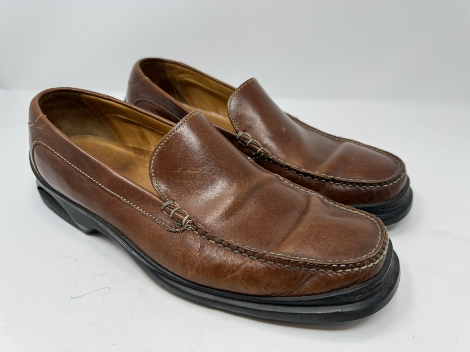 COLE HAAN NikeAir Loafers Mens 13 M Brown Leather Santa Barbara Slip On
