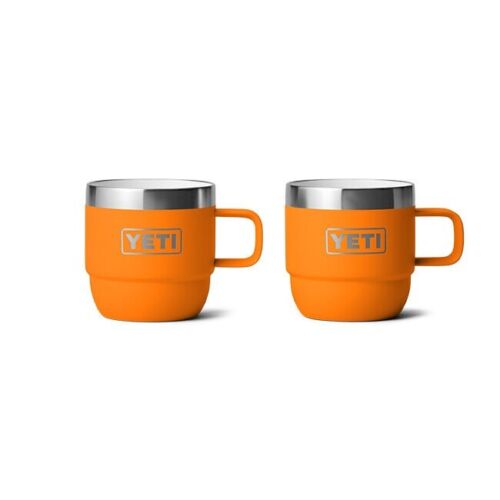 Yeti Rambler 6 oz Espresso Cup Stackable Mugs- 2 Pack King Crab Orange Brand New