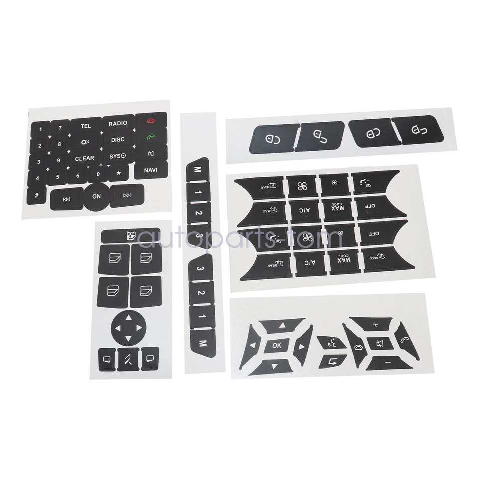 Adhesivo radio ventana aire acondicionado dirección puerta botón reparación coche Mercedes Benz NUEVO Foto 2 de 4