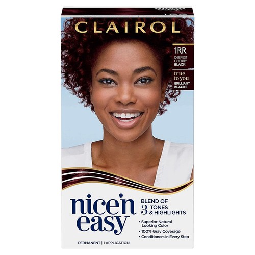 CLAIROL Nice’n Easy Permanent Hair Color Cream - 1RR Deepest Cherry Black *NEW* - Picture 2 of 8