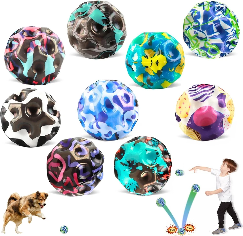 MARKENLOS 9pcs Astro Jump Ball, Moon Galaxy Ball, Hohe Bounce-Loch-Ball, High Bounce Ball