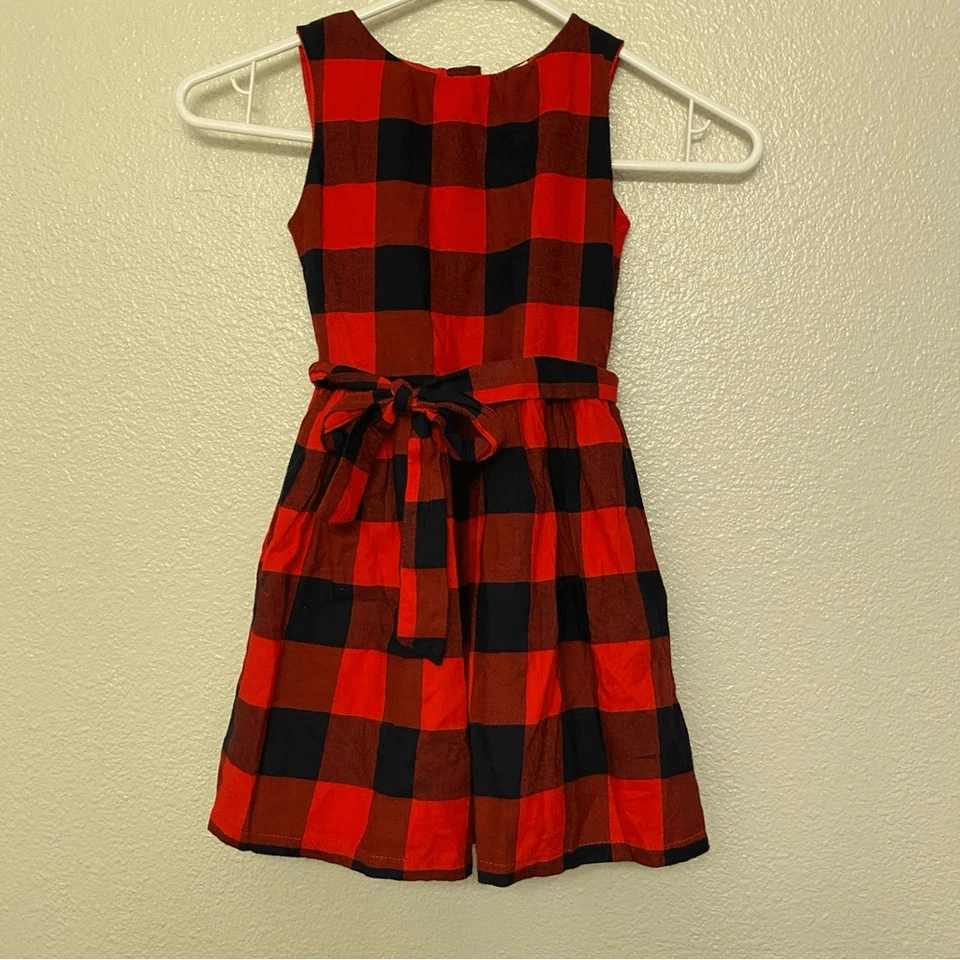 Vestido Carters Niñas Rojo Negro Franela Cuadros Búfalo Algodón 4T Foto 2 de 4
