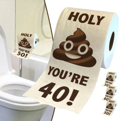 Funny Toilet Paper Roll Birthday Decoration 30th-60th Gifts for Women Men Gift