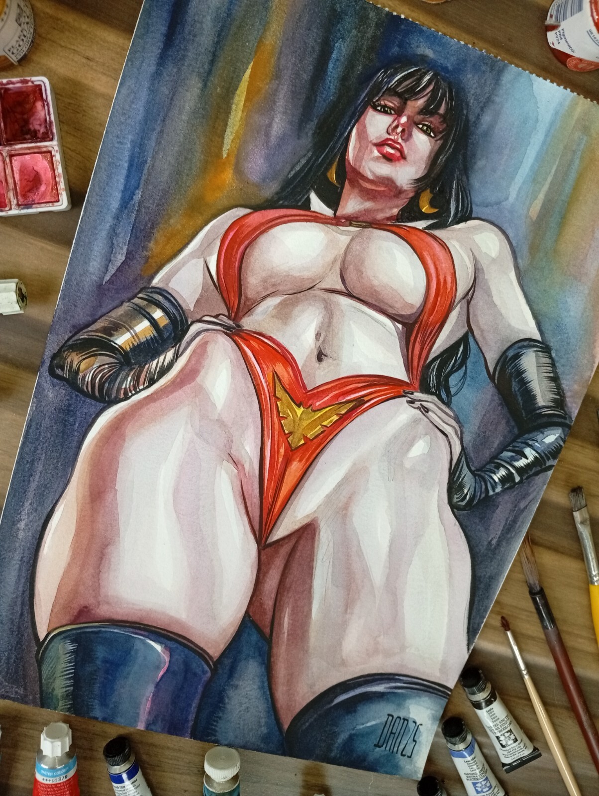 Vampirella 09x12 original comic art by Dan Wade from TramaStudio