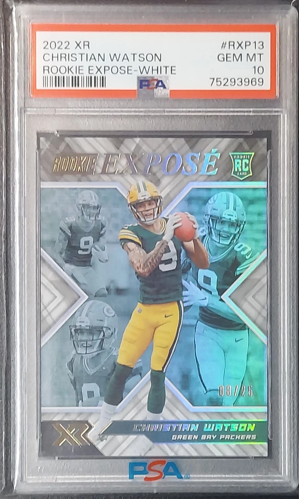 Christian Watson Panini XR Rookie Expose #RXP13 White