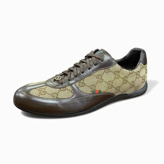 Baskets d'entraînement AUTH Gucci beige/ébène monogramme   Taille 38,5