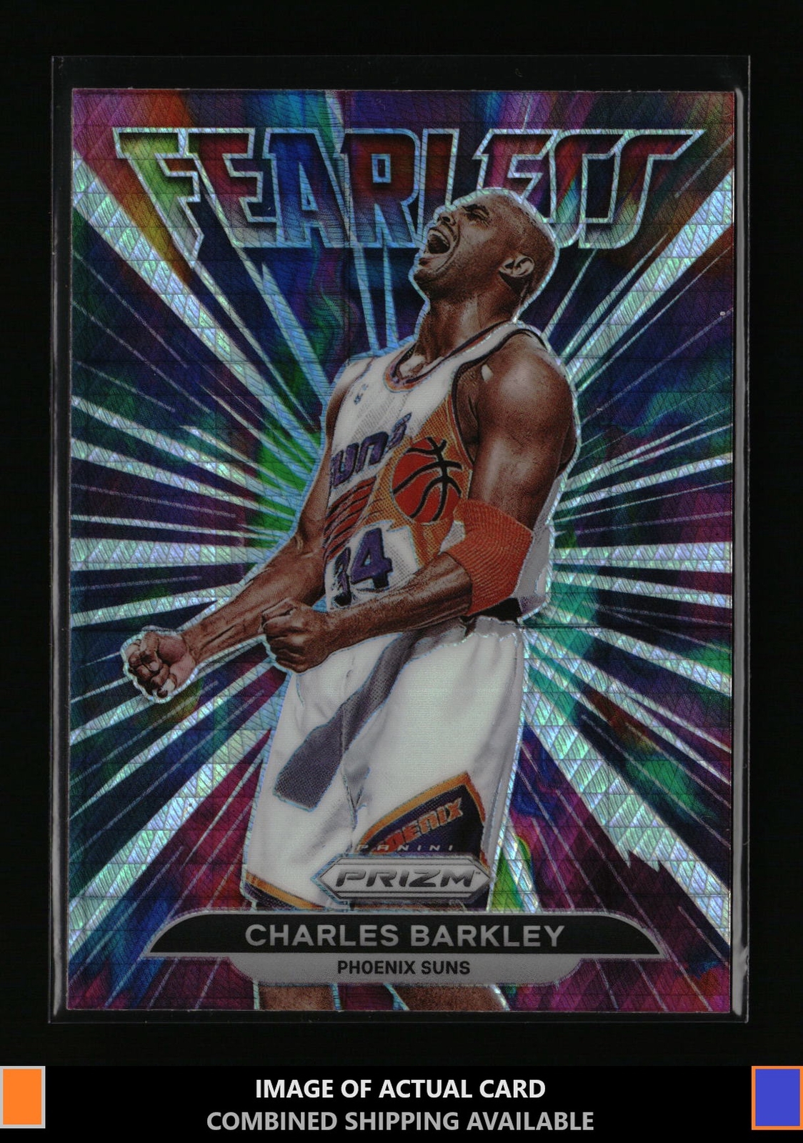 2021-22 Panini Prizm #19 Charles Barkley Fearless Prizms Hyper Phoenix Suns
