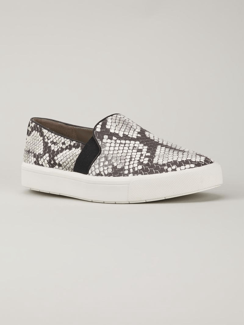 Vince python snake embossed slip on sneakers blac… - image 1