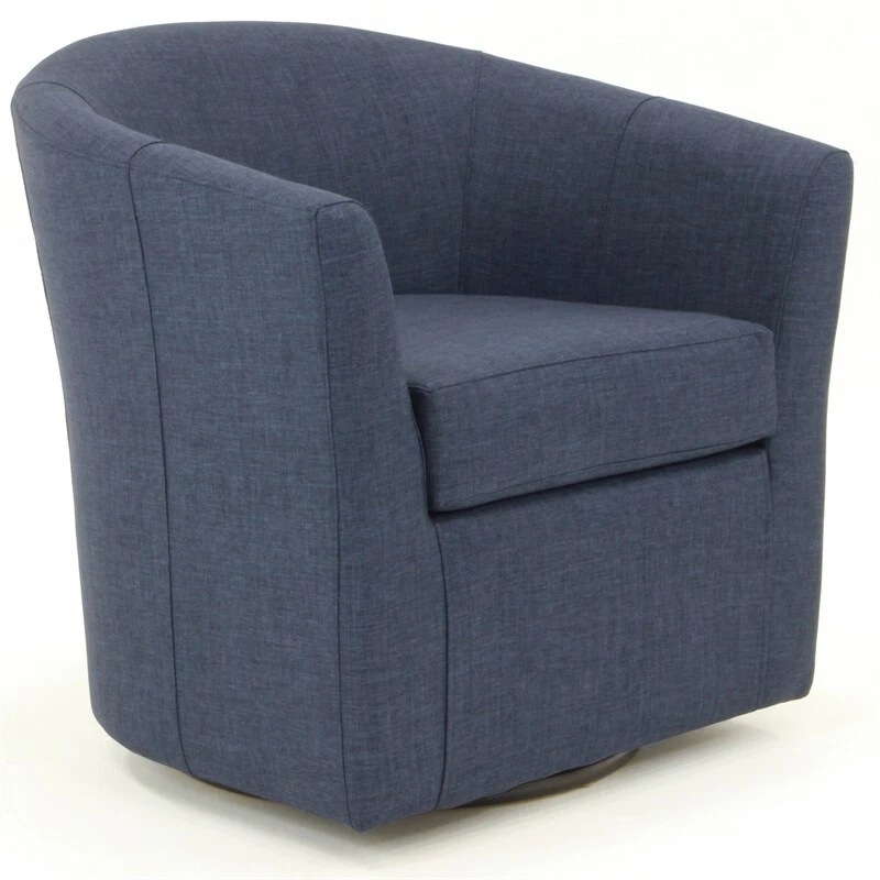 Navy blue 2025 barrel swivel chair