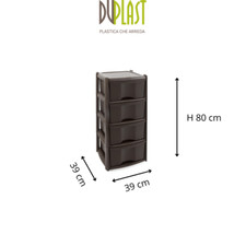 CASSETTIERA VULCANO DUPLAST 4 CASSETTI 39x39 - H. 80 CM WANGE