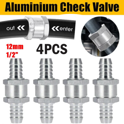 12mm 1/2" Fuel Check Valve, Non-Return One Way Hose Check Valve Silver - Foto 8