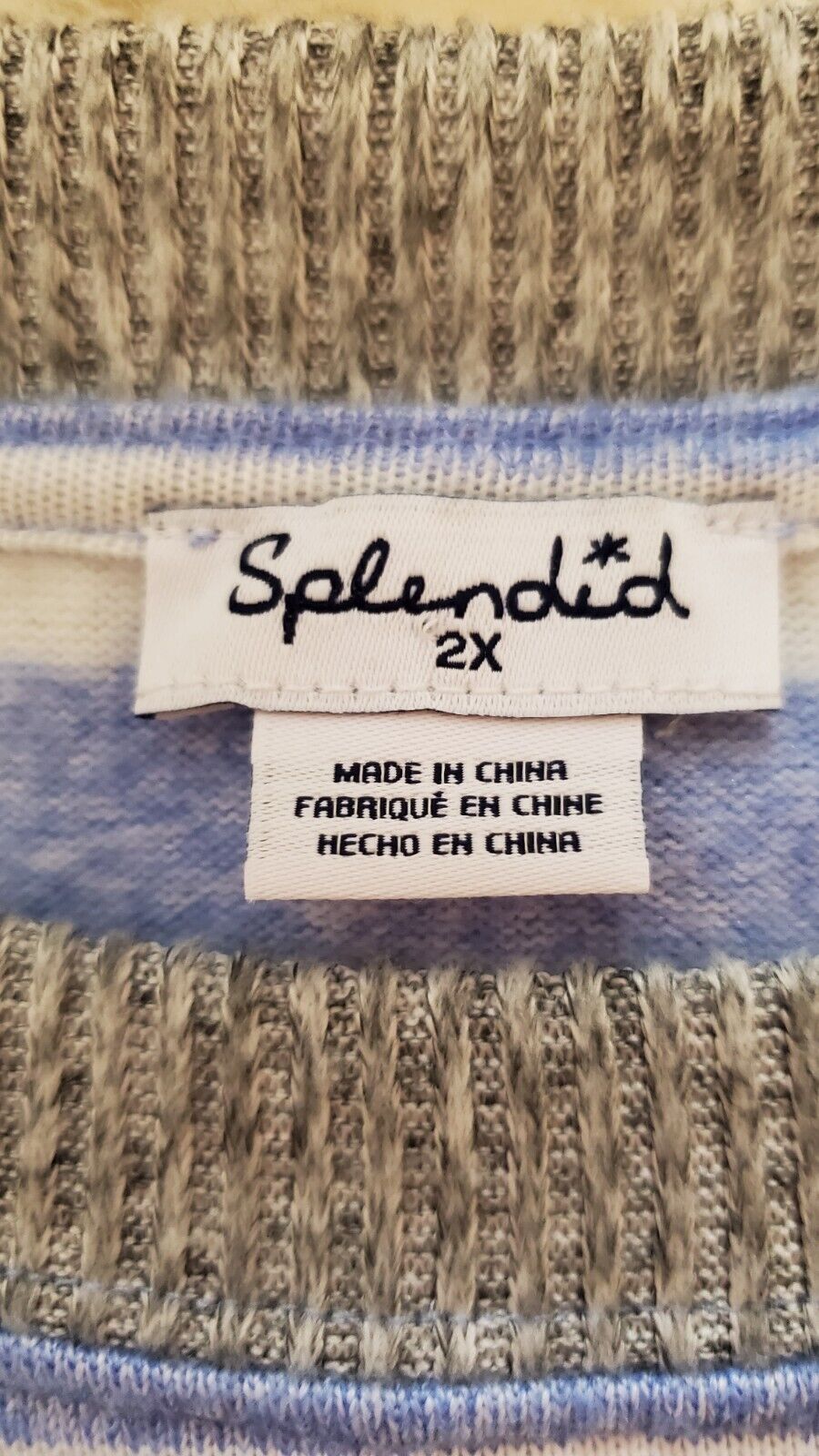 Splendid Women’s Soft Pullover Gray Ribbed Trim S… - image 3