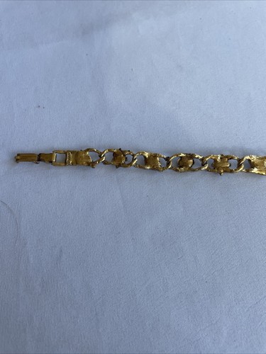Vintage LJM Laurentian Jewelry gold tone Stones Pearls  bracelet 7"