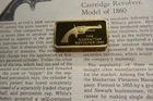 MANHATTAN REVOLVER PISTOL 1860 GUN LINCOLN MINT SILVER GOLD BAR PAPER RARE 3LOB